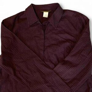 J Crew Dark Purple & Pink Plaid Placket Button Down